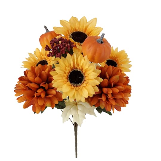 19.5" Sunflower & Pumpkin Mix Bush by Ashland®